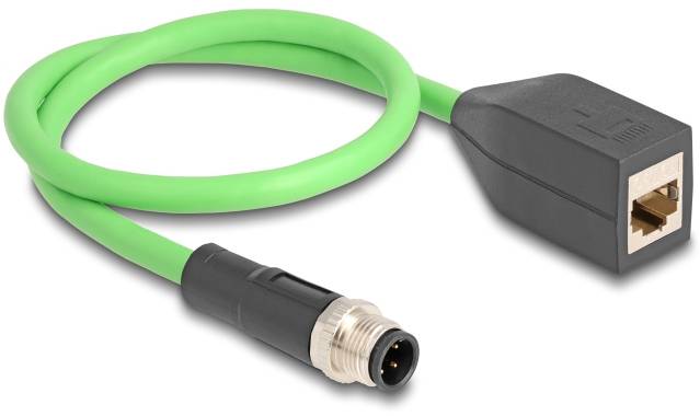 Delock mrežni patch kabl 0,50 m zelena M12 utikač 3379600