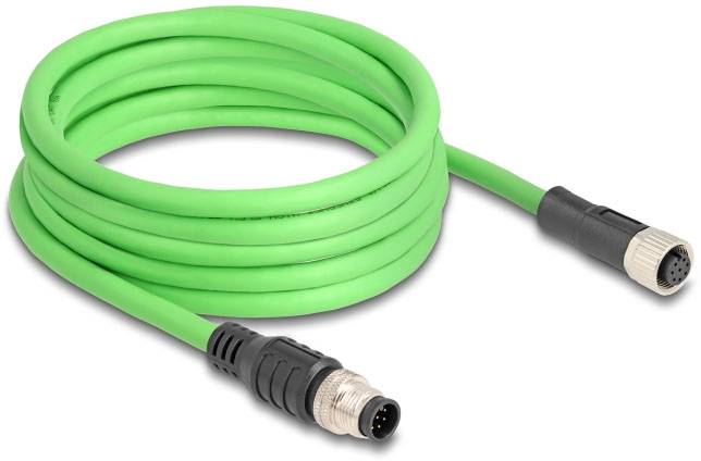 Delock mrežni patch kabl 5,00 m zelena M12 utikač 3379784