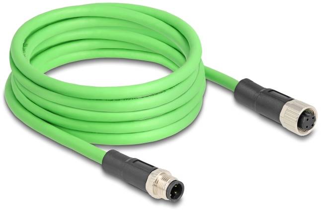 Delock mrežni patch kabl 5,00 m zelena M12 utikač 3379787