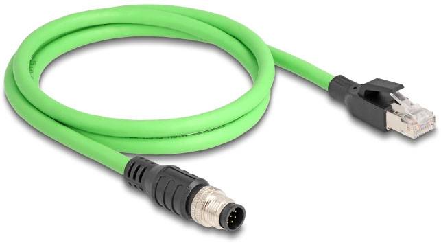 Delock mrežni patch kabl 2,00 m zelena M12 utikač 3379795