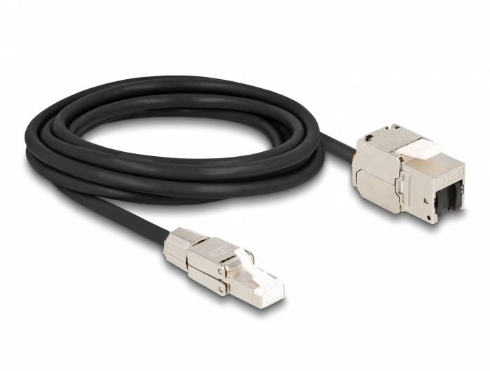 Delock mrežni patch kabl 3,00 m crna, srebrna RJ45 utikač
