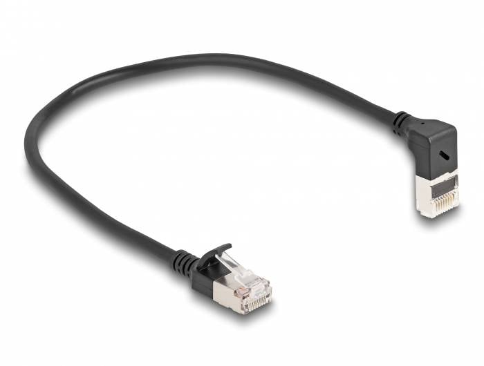 DeLOCK Cat.6A mrežni patch kabl 0,25 m crna RJ45 utikač 3379983