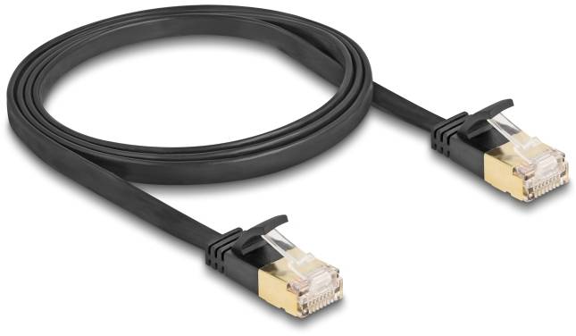 DeLOCK Cat.6A mrežni patch kabl 1,00 m crna RJ45 utikač 3380002