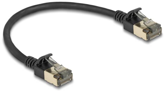 Delock mrežni patch kabl 0,25 m crna RJ45 utikač 3380009