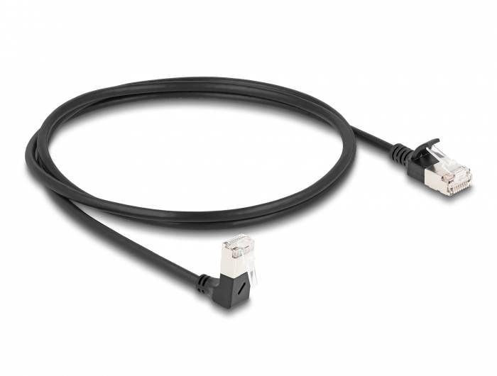DeLOCK Cat.6A mrežni patch kabl 1,00 m crna RJ45 utikač 3380033