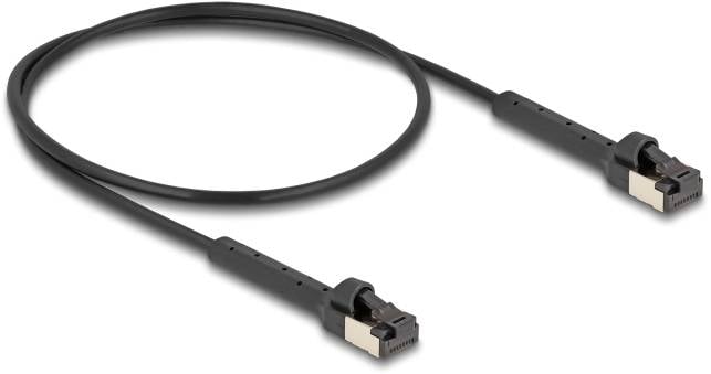 Delock mrežni patch kabl 0,50 m crna RJ45 utikač 3380296