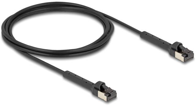 Delock mrežni patch kabl 2,00 m crna RJ45 utikač 3380304