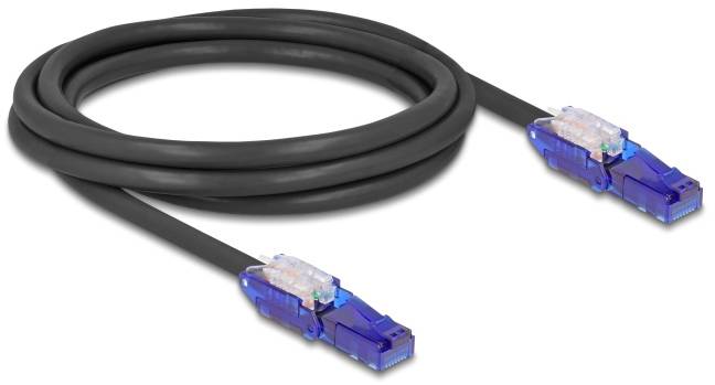Delock mrežni patch kabl 2,00 m crna, ljubičasta RJ45 utikač