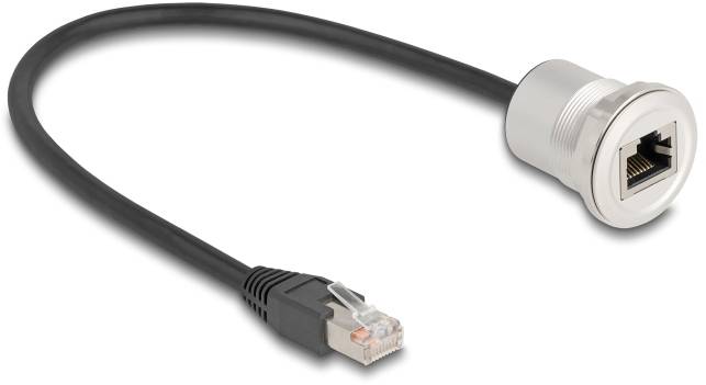 Delock mrežni patch kabl 0,30 m crna, srebrna RJ45 utikač