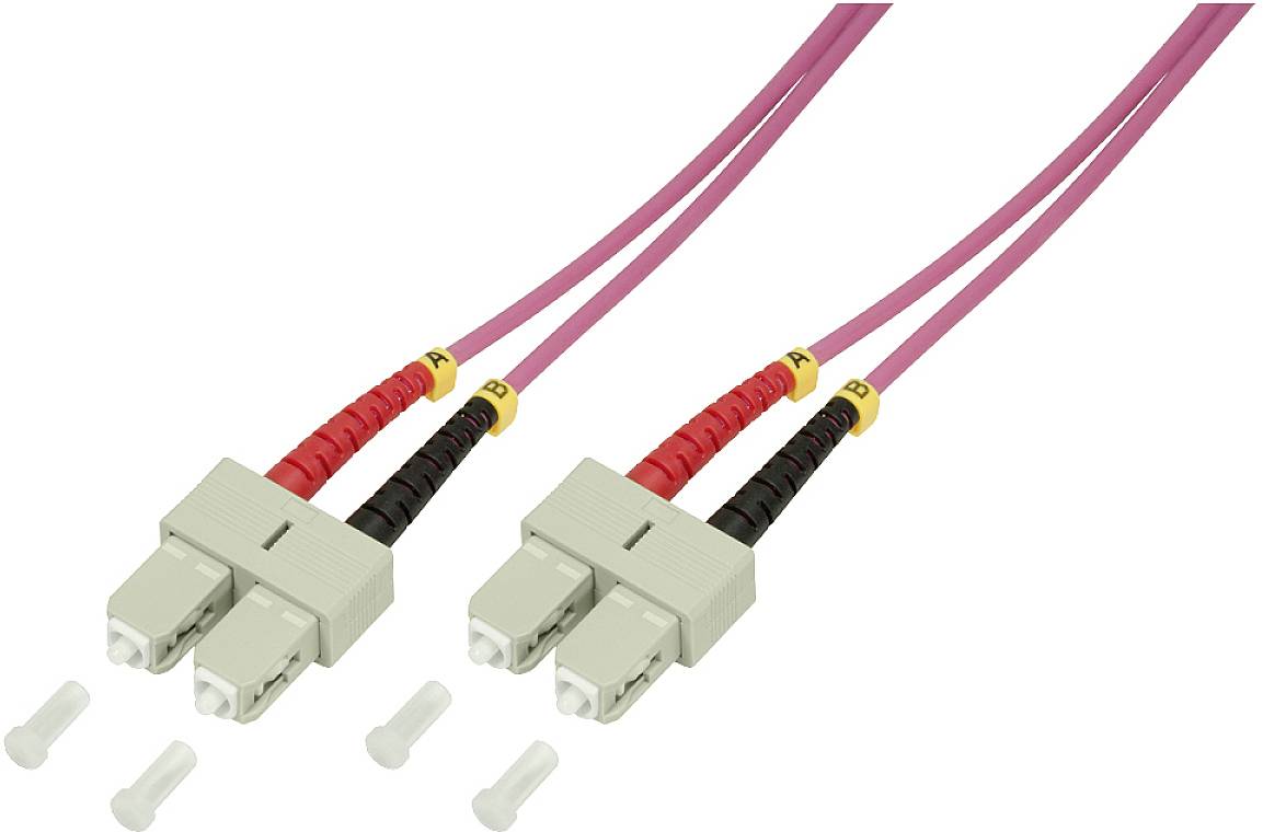 LogiLink optički priključni kabl 1,00 m ljubičasta muški konektor SC