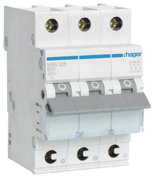 Hager MBS325 automatski osigurac 3-polni 25 A 400 V 6 kA