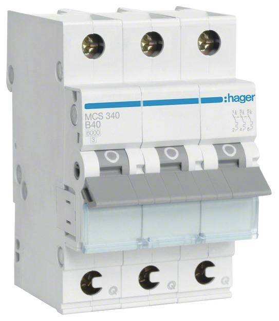 Hager MCS340 automatski osigurac 3-polni 40 A 400 V 6 kA