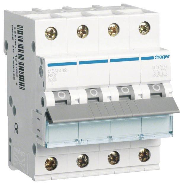 Hager MBN432 automatski osigurac 4-polni 32 A 400 V 6 kA