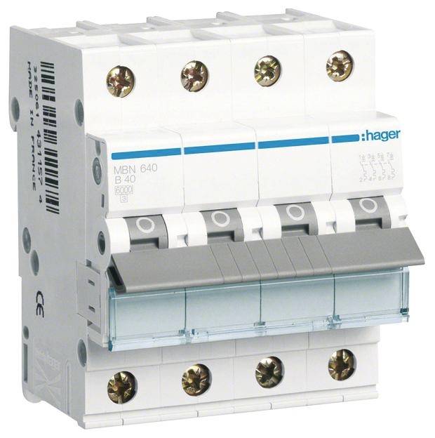 Hager MBN640 automatski osigurac 4-polni 40 A 400 V 6 kA