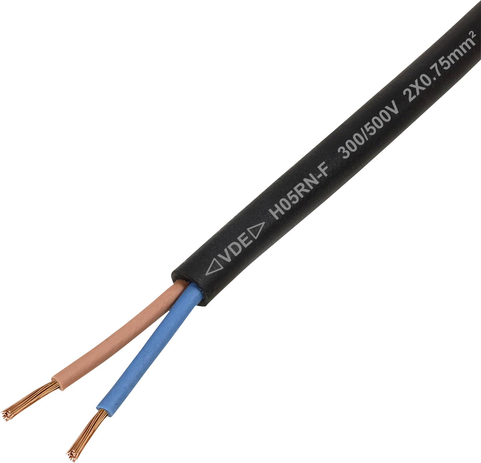 TRU COMPONENTS TC-13389160 gumirani kabl 2 x 0,75 mm² 6,4 mm crna