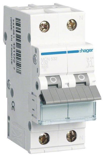 Hager MCN532 automatski osigurac 2-polni 32 A 230 V 6 kA
