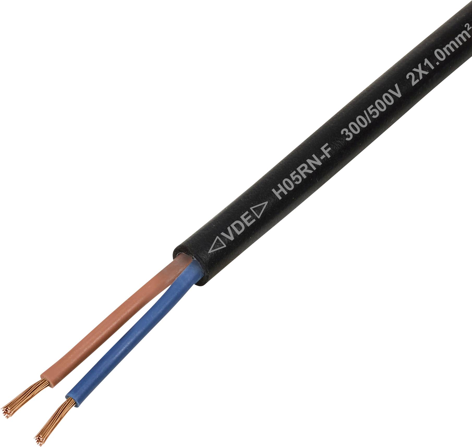 TRU COMPONENTS TC-13475120 gumirani kabl 2 x 1 mm² 6,9 mm crna