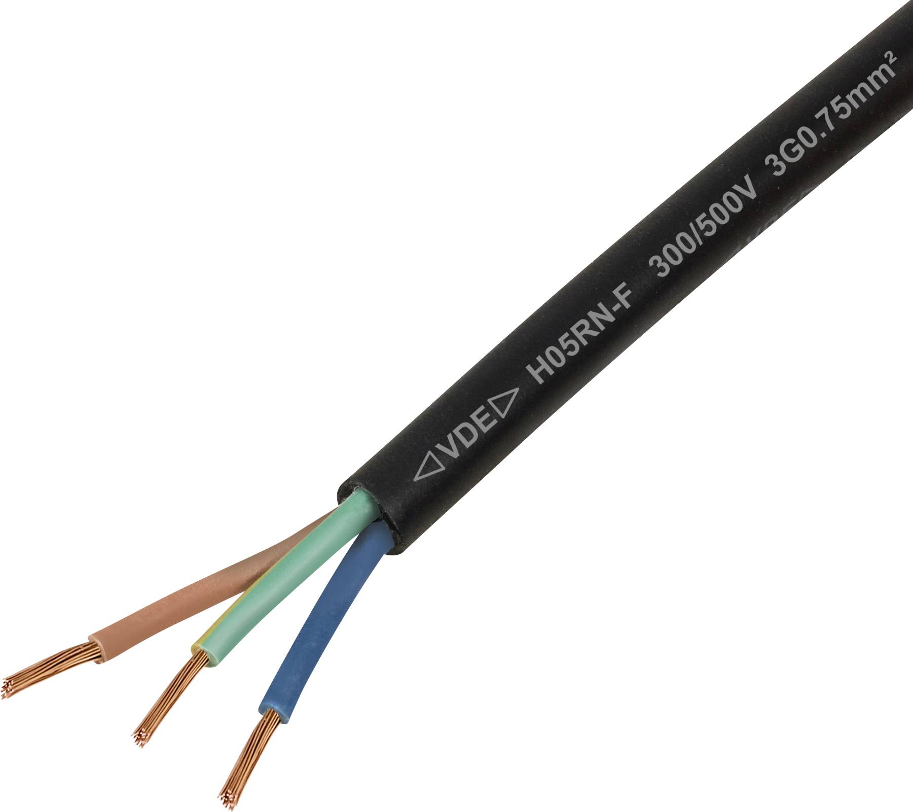 TRU COMPONENTS TC-13475128 gumirani kabl 3 G 0,75 mm² 6,8 mm crna