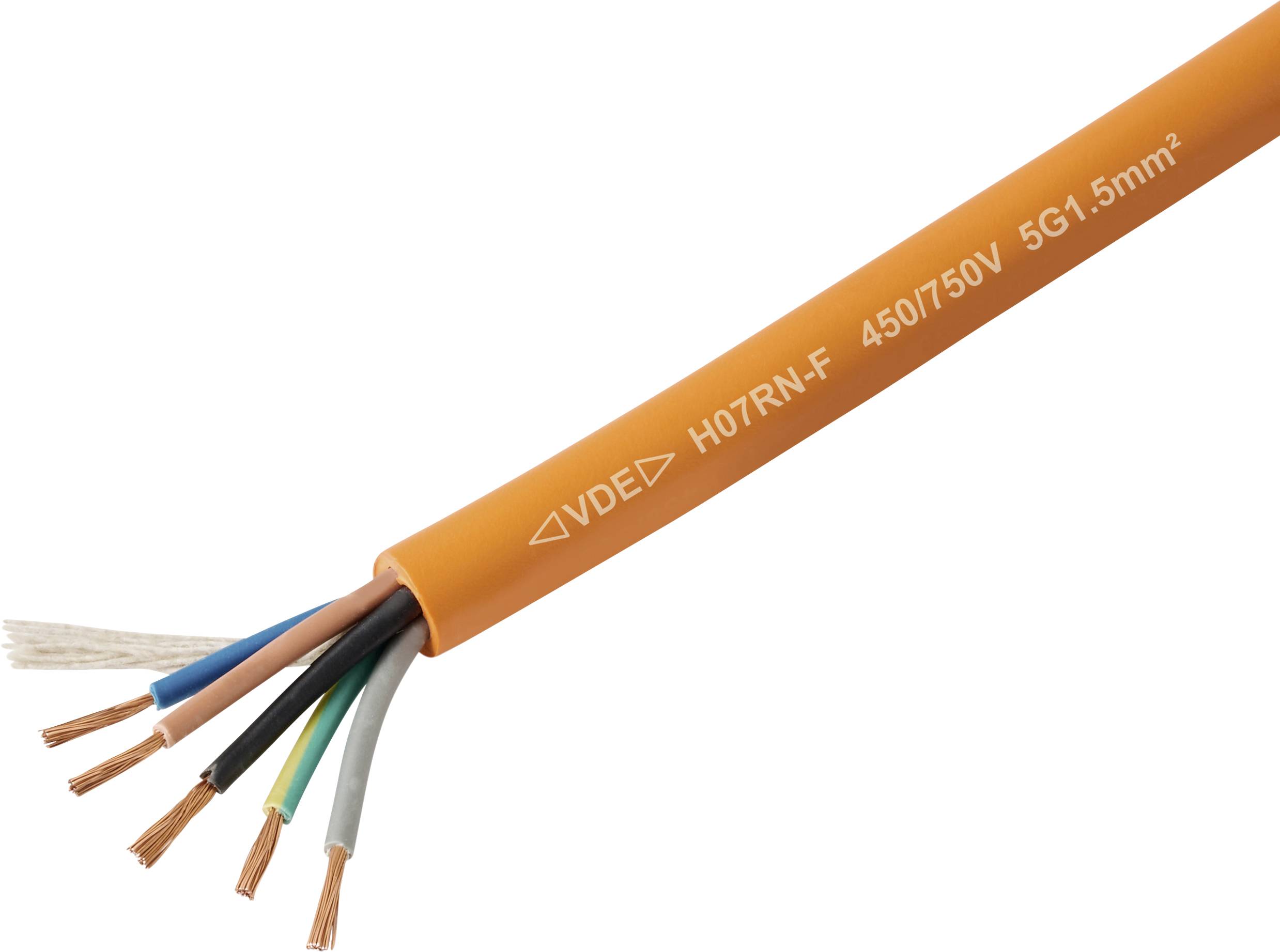 TRU COMPONENTS TC-13537016 gumirani kabl 5 G 1,5 mm² 450 V, 750 V 12,2 mm