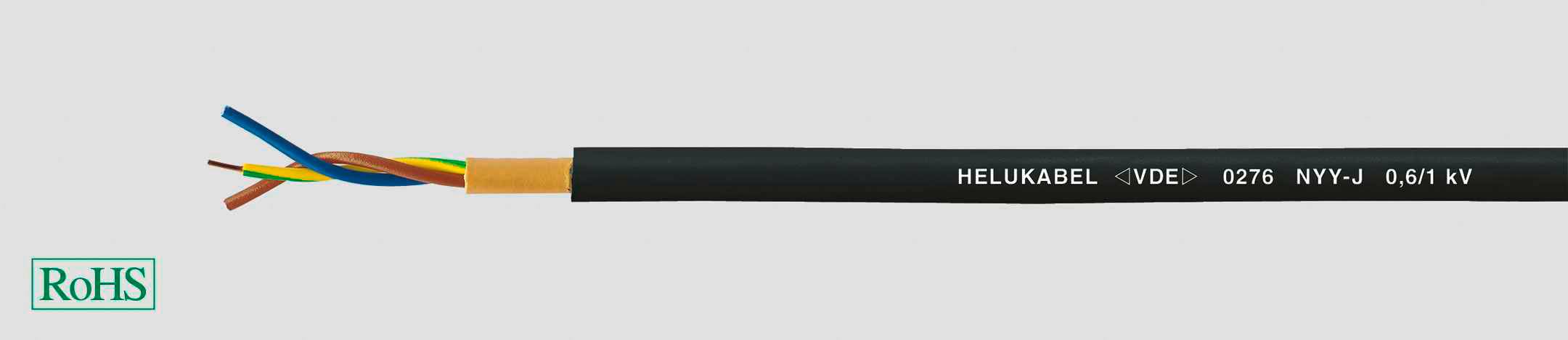 HELU NYY-O kabl za uzemljenje 3 x 2,5 mm² 1000 V 12,50 mm