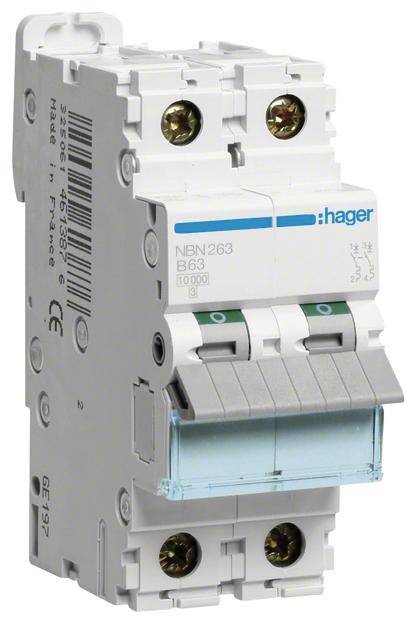 Hager NBN263 automatski osigurac 2-polni 63 A 400 V 10 kA