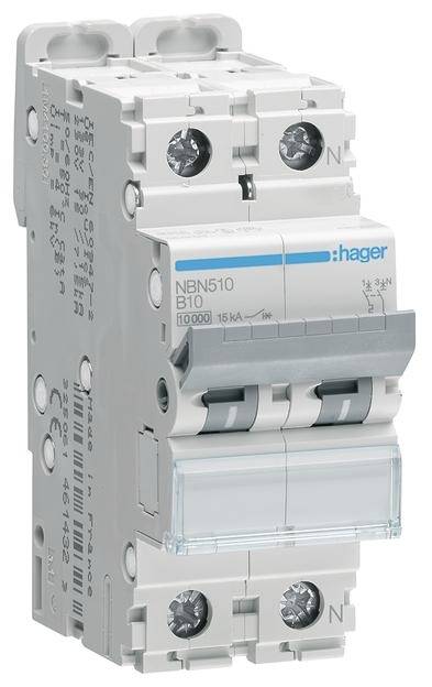 Hager NBN510 automatski osigurac 2-polni 10 A 230 V 10 kA