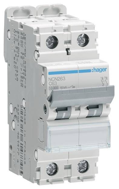 Hager NCN263 automatski osigurac 2-polni 63 A 400 V 10 kA