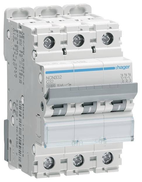 Hager NCN332 automatski osigurac 3-polni 32 A 400 V 10 kA