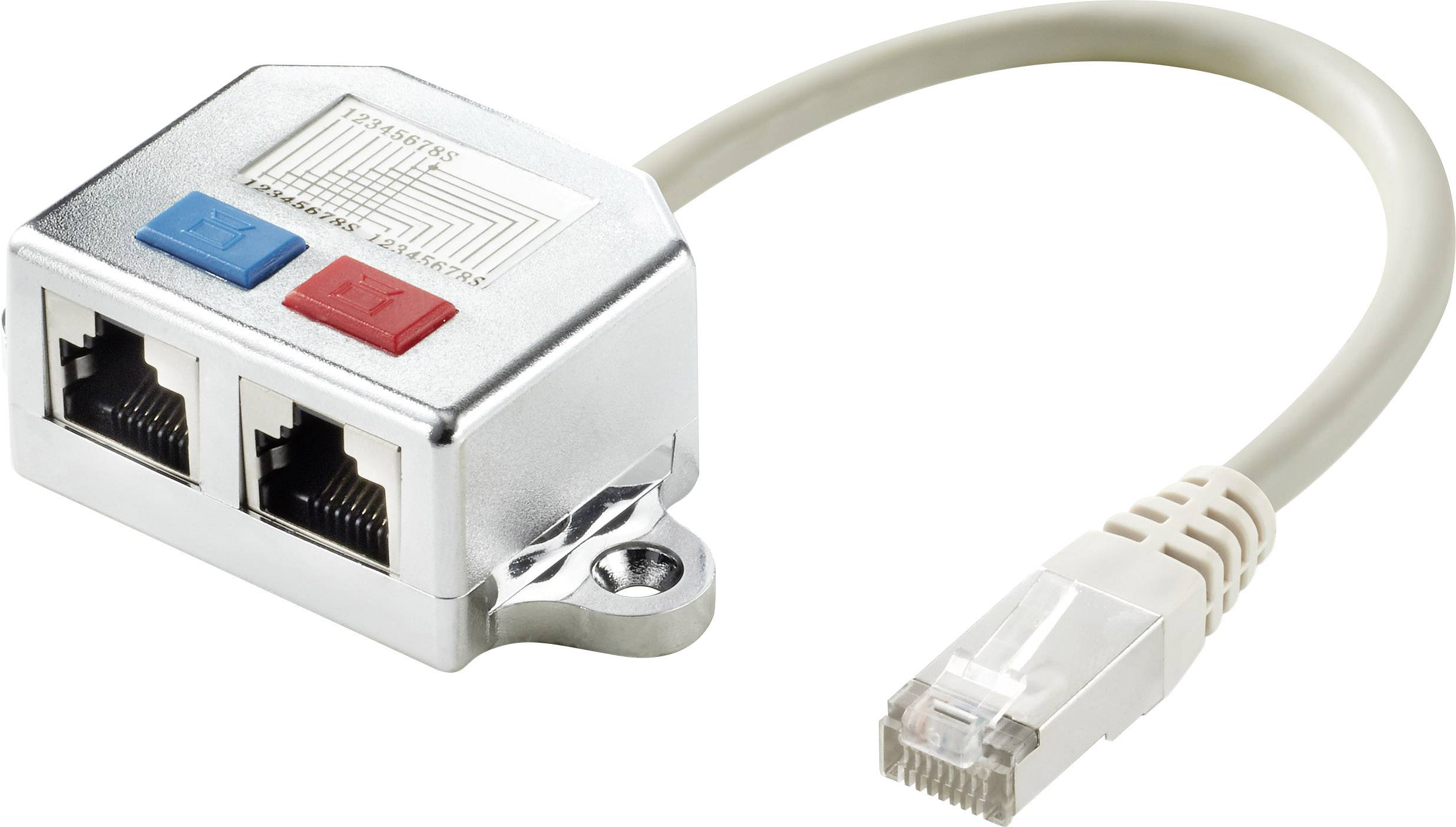 Renkforce mrežni adapter 2x RJ45 utičnica na 1x RJ45 utikač CAT 5e 15.00 cm metalna