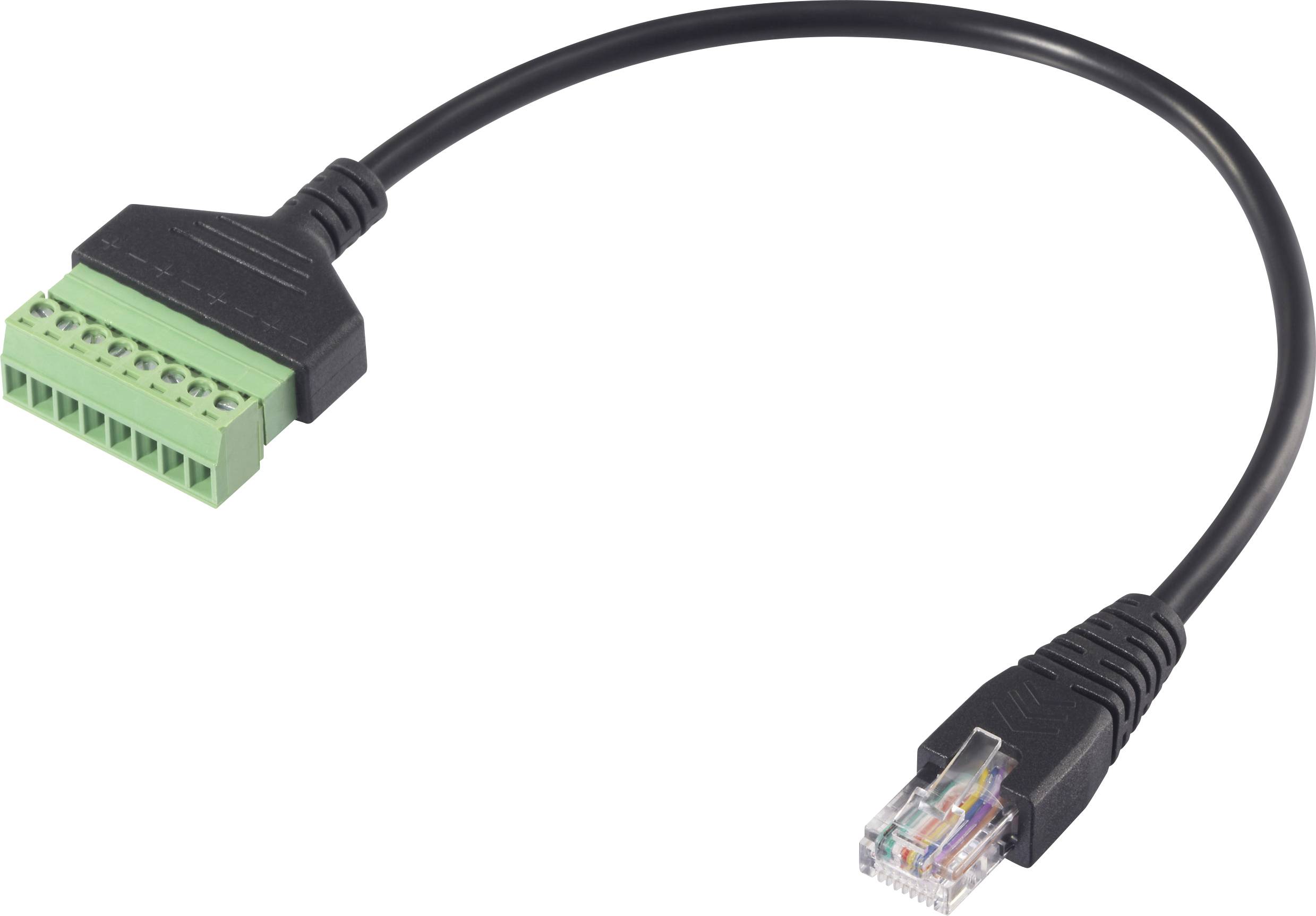 Renkforce mrežni adapter 1x RJ45 utikač na 1x Priključak s stezaljkama 30 cm crna