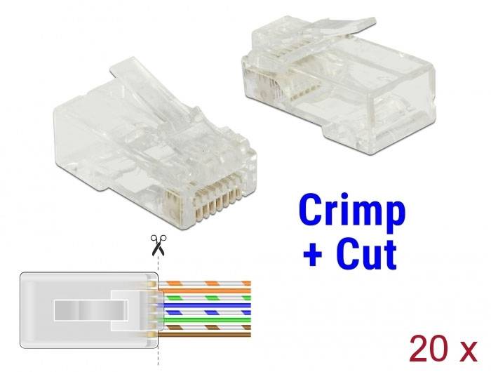 Delock mrežni adapter 1x RJ45 utikač na RJ45 utikač providna