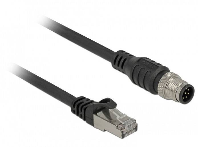 Delock mrežni adapter 1x RJ45 utikač na 1x M12 utikač 1 m crna
