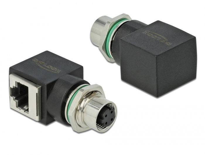 Delock mrežni adapter 1x M12 utičnica na 1x RJ45 utičnica crna