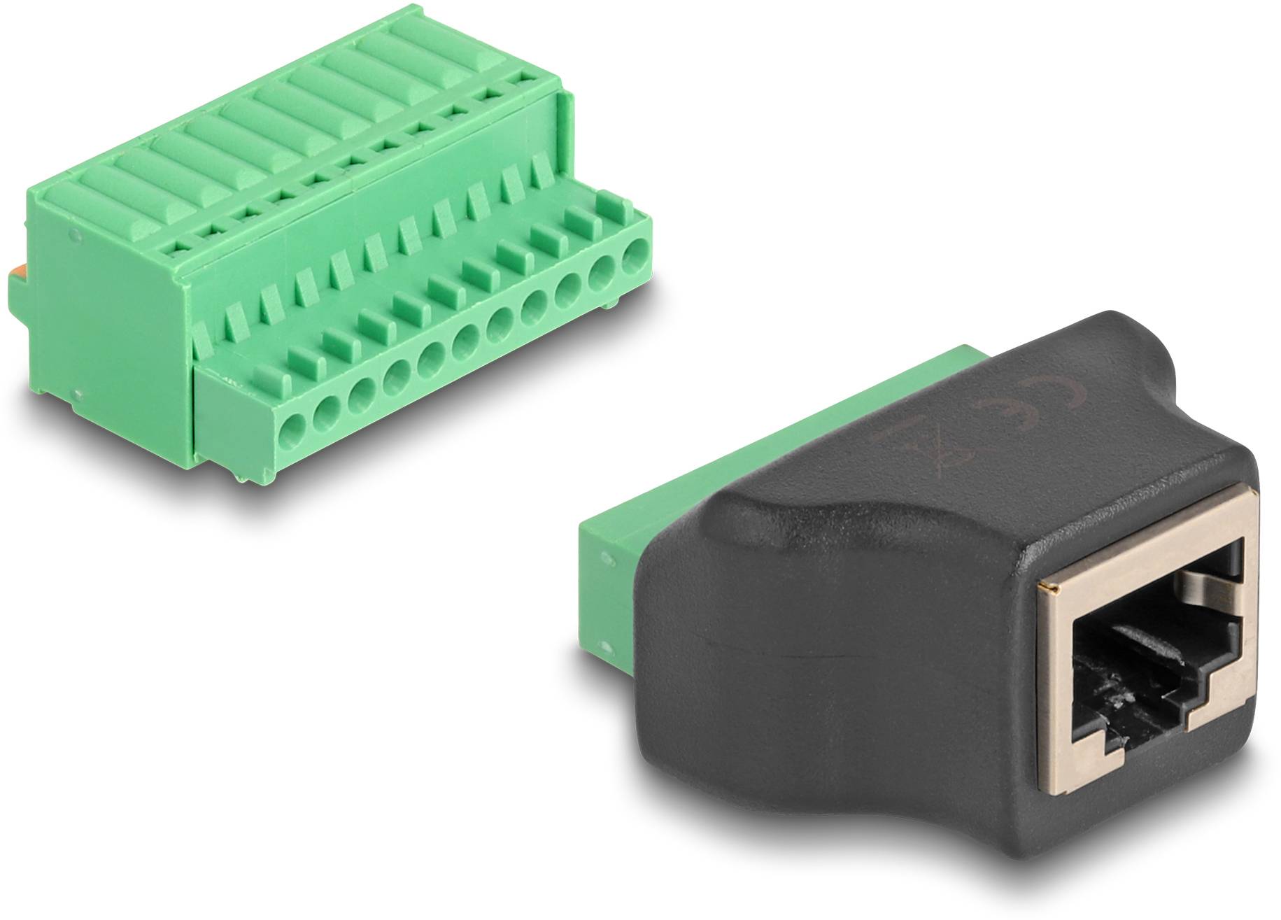 Delock mrežni adapter 1x RJ50 utičnica na 1x utičnica crna, zelena