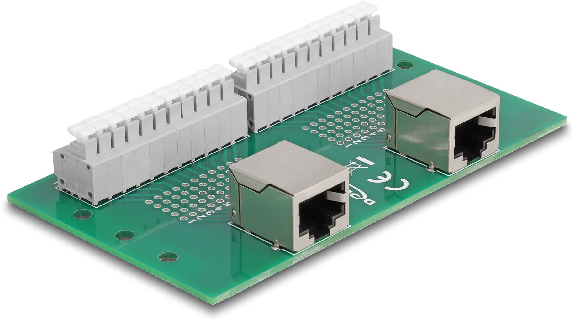 Delock mrežni adapter 2x RJ50 utičnica na 2x utičnica zelena, siva