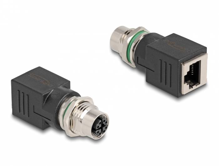 Delock mrežni adapter 1x M12 utičnica na 1x RJ45 utičnica crna