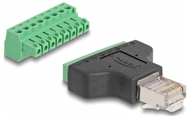 Delock mrežni adapter 1x RJ45 utikač na 1x vijčana stezaljka vecu boji