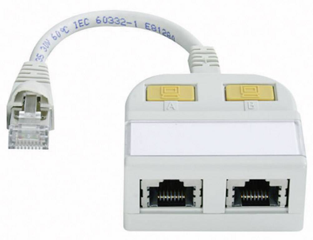 Telegartner J00029A0009 mrežni adapter 2x RJ45 utičnica na 1x RJ45 utikač CAT 5e 15.00 cm bela