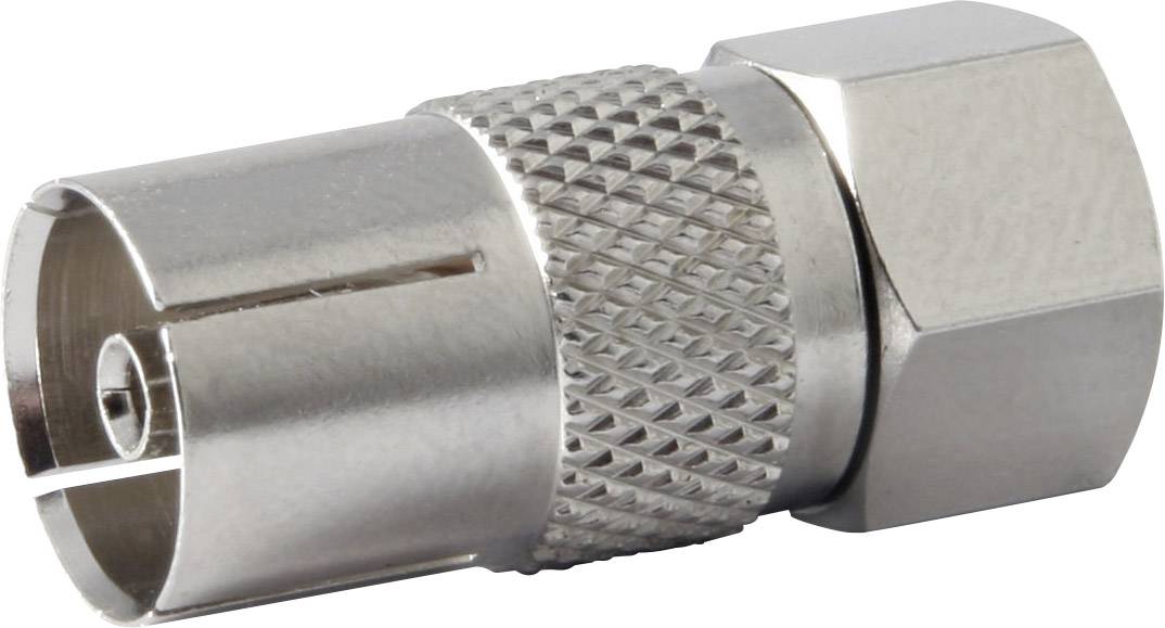F koaksijalni adapter srebrna ravni 1 kom
