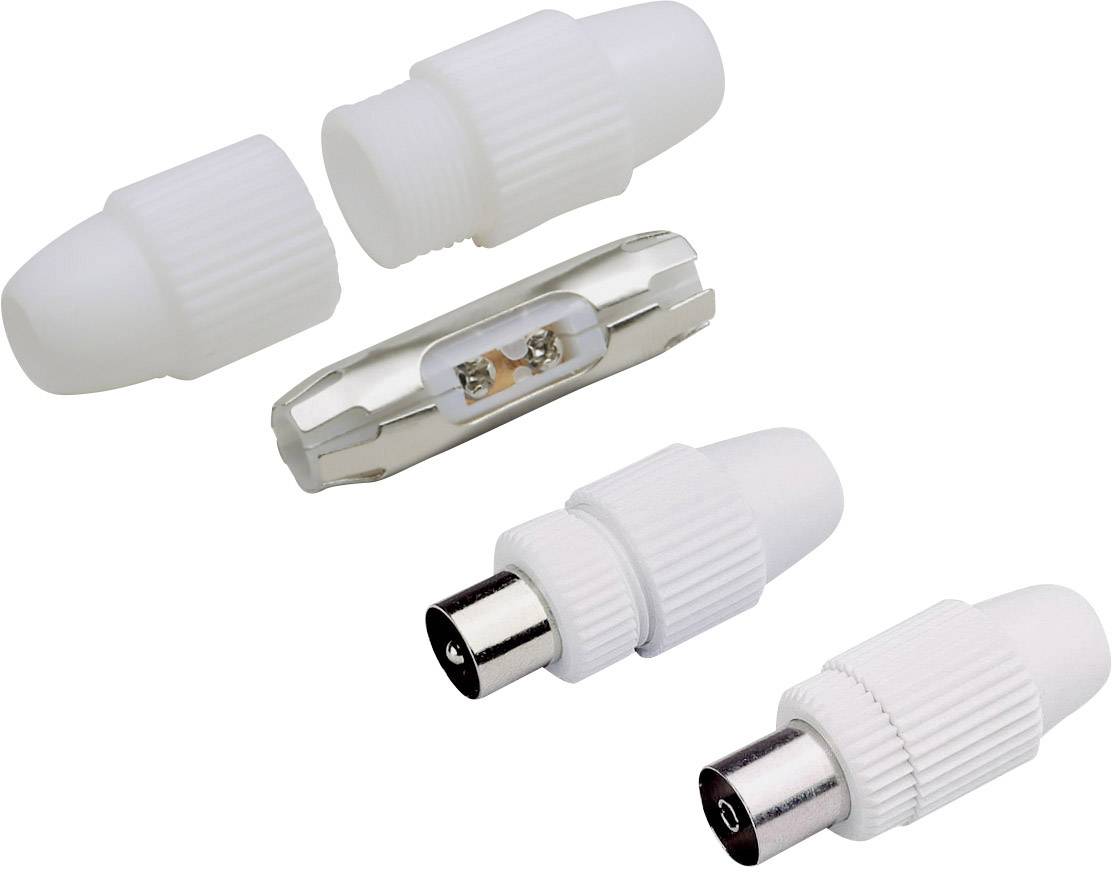 Coax set koaksijalnih konektora bela 1 set 75 Ω
