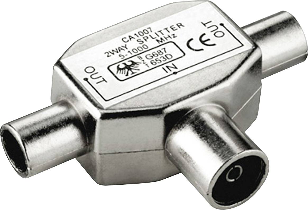 Value koaksijalni T adapter srebrna (kovinska) antena priključni kabl