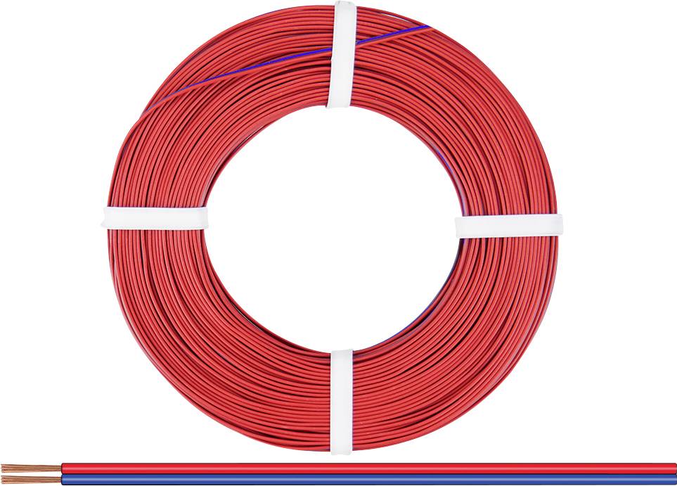 Donau Elektronik žica 218-02-25 upredena 2 x 0,14 mm² 500 V crvena, plava
