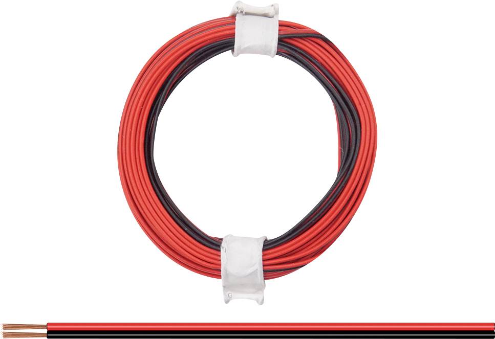 Donau Elektronik 114-01 upredena žica 2 x 0,08 mm² crvena/crna 5 m