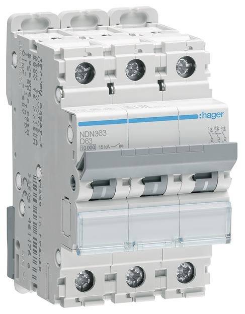 Hager NDN363 automatski osigurac 3-polni 63 A 400 V 10 kA