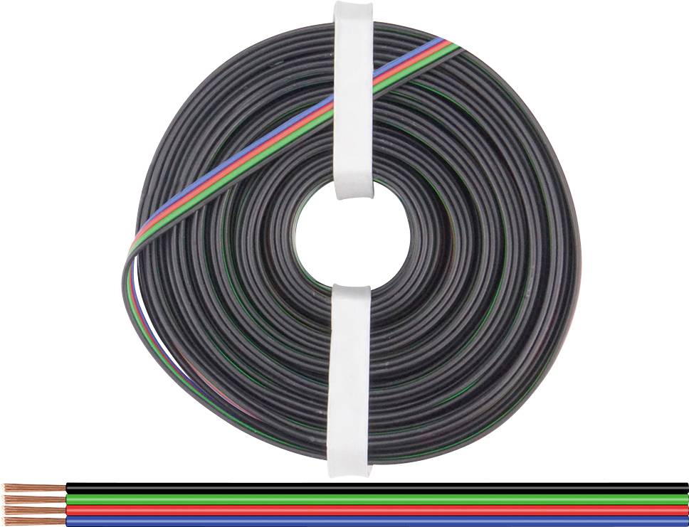 Donau Elektronik 419-010 upredena žica 4 x 0,25 mm² crna, zelena, crvena, plava 10 m