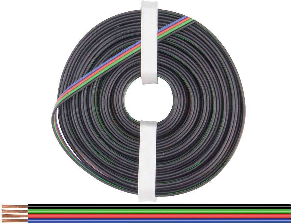 Donau Elektronik 419-100 upredena žica 4 x 0,25 mm² crna, zelena, crvena, plava 100 m
