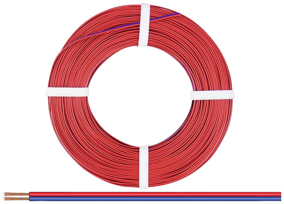 Donau Elektronik 250-02-25 upredena žica 2 x 0,50 mm² crvena, plava 25 m
