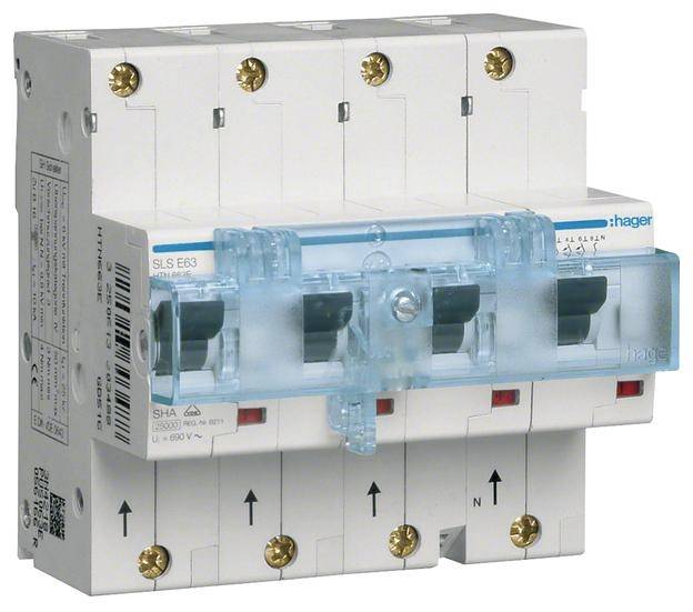 Hager HTN663C automatski osigurac 4-polni 63 A 400 V