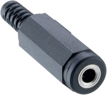 Džek konektor 3,5 mm 12 V/DC crna ravni ženski
