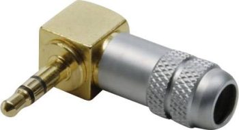 Džek konektor 3,5 mm zlatna ugaoni muški